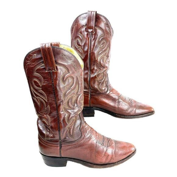 Dan Post Brown Leather Cowboy Western Boots DP2111R Men's 11D - Picture 3 of 16